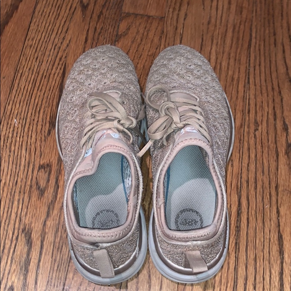 rose gold APL tech look running shoes
